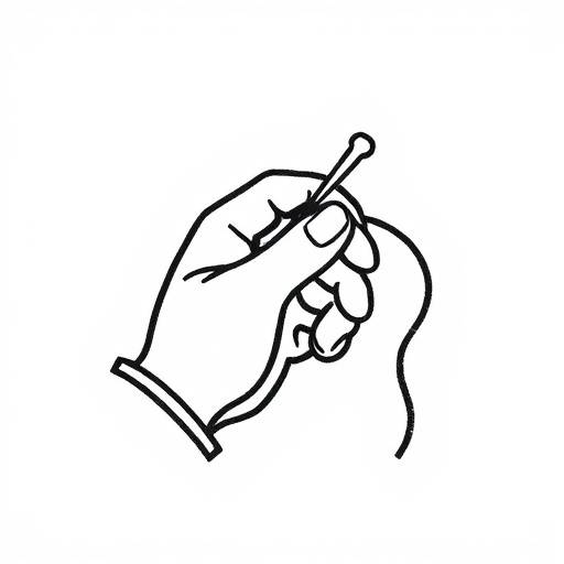 Icon representing a skilled artisan hand-stitching a garment