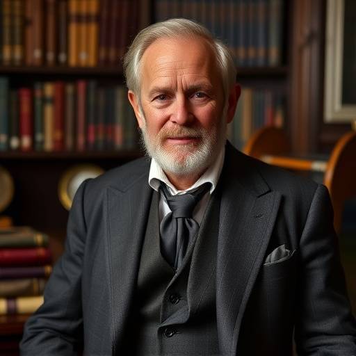 Portrait of Elias Thorne, founder and master tailor.
